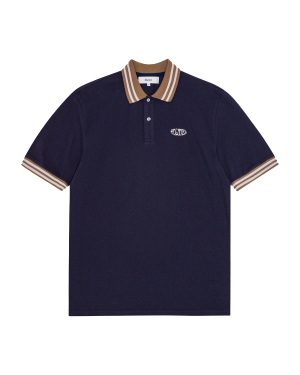 PALAMES Oval Pique Polo - Dark Blue
