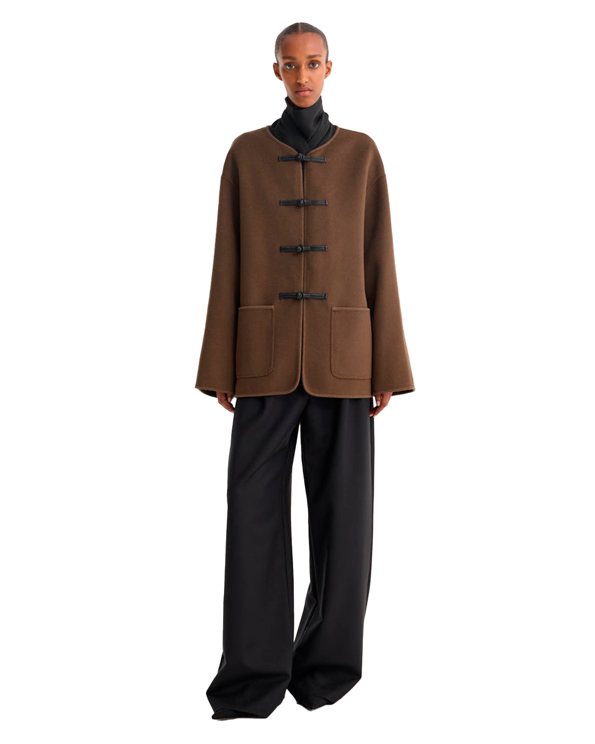 RÓHE Mandarin Double-faced Wool Jacket - Taupe