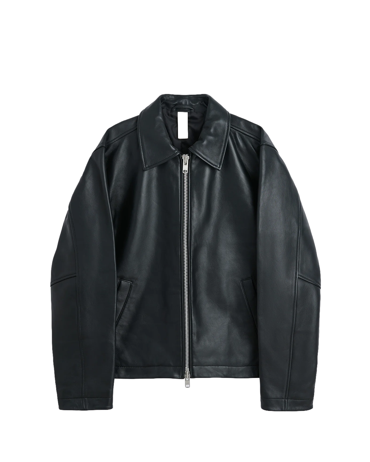 SUNFLOWER Short Leather Jacket - Black