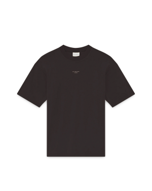 DRÔLE DE MONSIEUR Le T-shirt Slogan Classique - Dark Brown